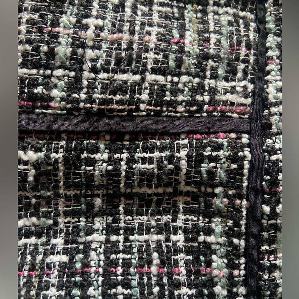 LOFT Tweed Skirt with Pops of Turquoise and Pink - Picture 4 of 5
